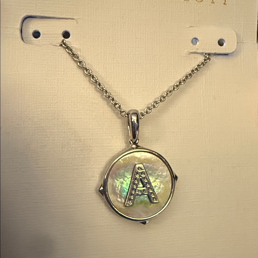 🩶Kendra Scott Silver & Mother of Pearl Reversible Initial Necklaces🩶 - Picture 4 of 14